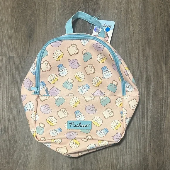 Pusheen Pink and Blue Bread Pattern Backpack - Picture 4 of 4